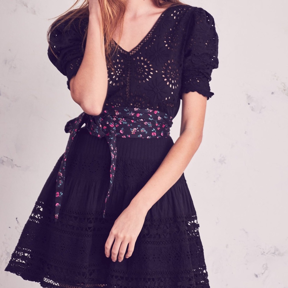 Love shack fancy paige eyelet lace mini dress
